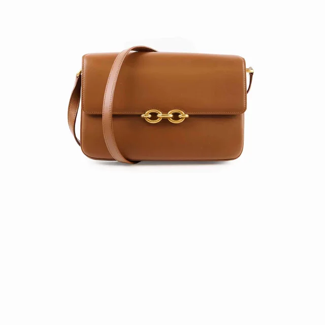 Saint Laurent Le Maillon Satchel Tan Smooth Leather in Brown Leather from The Purse Affair