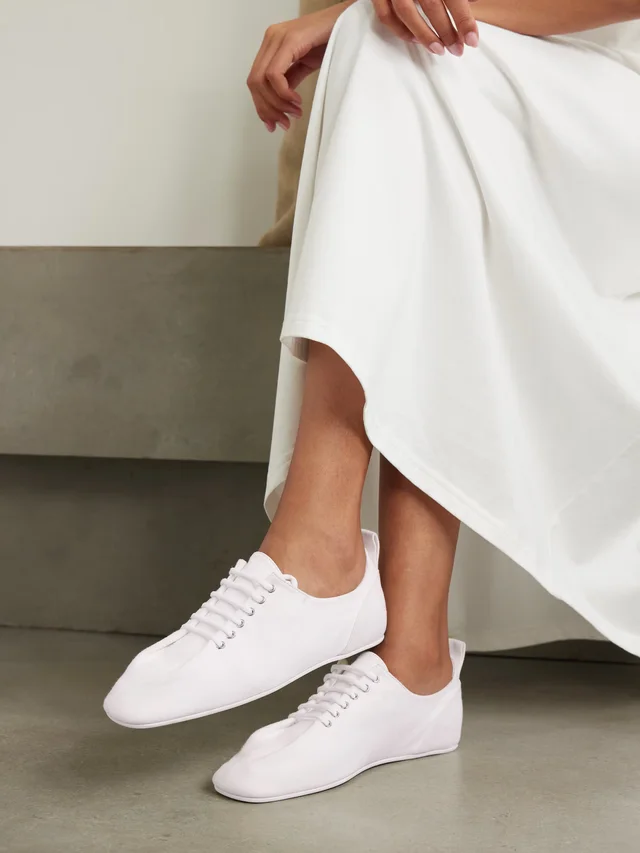 TOTEME Recycled cotton-twill sneakers in White, photo 2 of 2 from NET-A-PORTER (Canada)