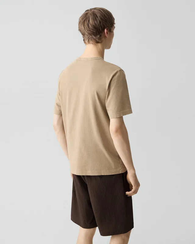 Theory Crewneck Tee in Tinted Tee in TINTED BROWN 100% Cotton, photo 8 of 10 from Theory