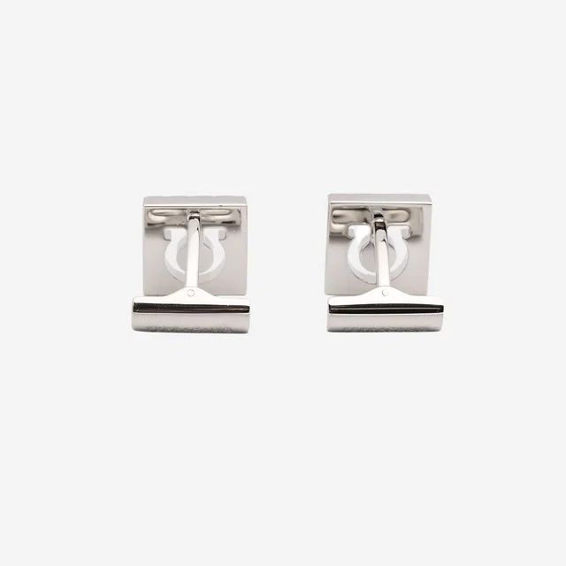 Ferragamo Square Brass Cufflinks — Silver Accessory in Silver from HEWI