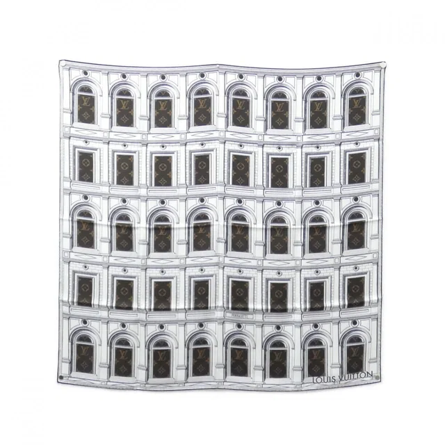 Louis Vuitton Monogram Carre Architectura 90 Scarf in Silk from The Reluxe