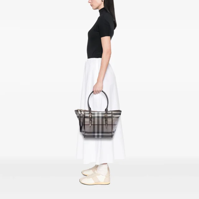 Beige Burberry Small Smoke Check Coated Canvas Salisbury Tote in Beige Coated canvas from Designer Revival, photo 6 of 6