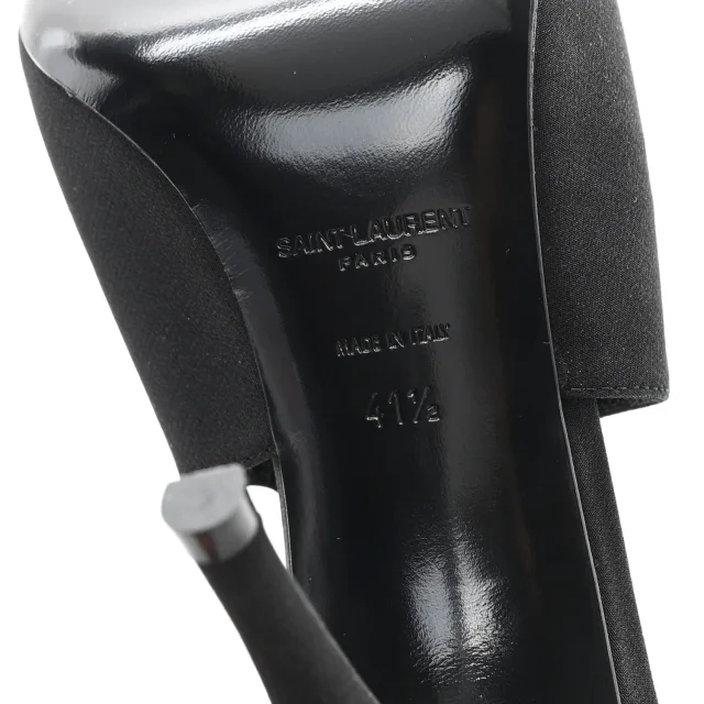Saint Laurent Crepe De Chine Crystal Bow Slingback Pumps 41.5 Black in Black from FASHIONPHILE, photo 7 of 10
