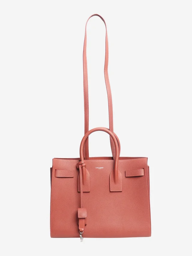 Saint Laurent Pink Sac de Jour leather tote bag in Pink Leather from Sign of the Times