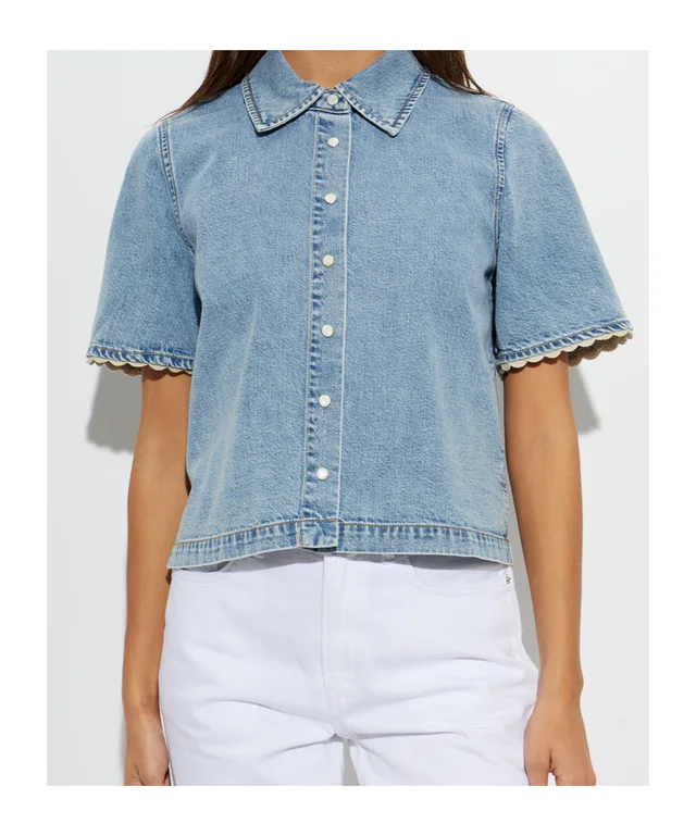 Frame denim short-sleeved top, photo 2 of 5 from SENSER