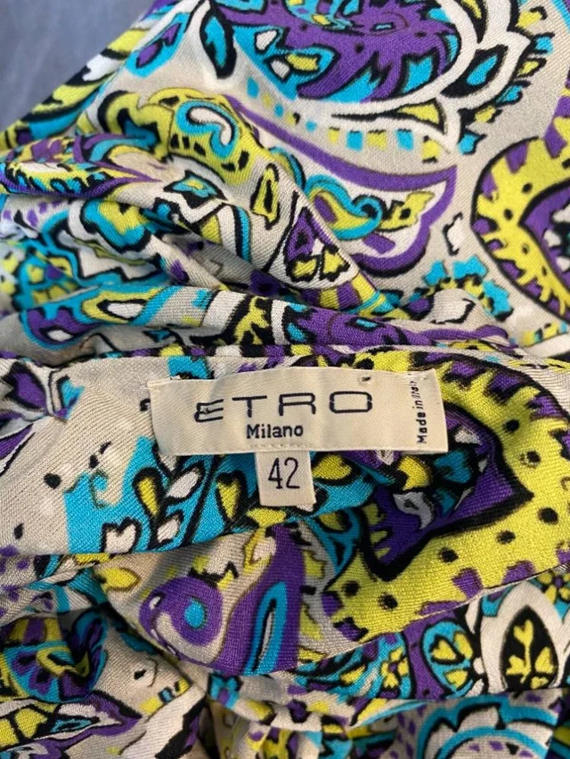 Etro Floral dress Purple & blue Size: M in Purple Nylon from Oxfam Online Shop