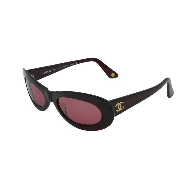 Chanel Vintage Cocomark Sunglasses Bordeaux Eyewear in Burgundy from Luxury Promise