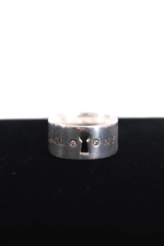 Tiffany & Co. Wide 2 Diamond Keyhole Lock Silver in Silver from Luxury Promise