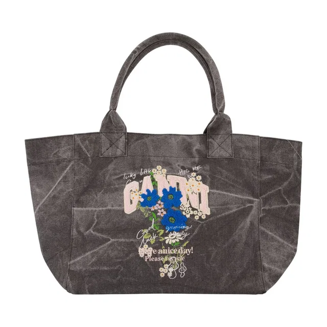 GANNI Tote Bag — Gray Cotton in Grey from HEWI