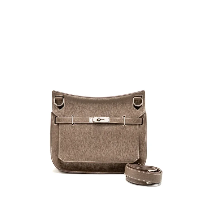 Hermès Jypsiere 28 clemence etoupe SHW stamp square Q in Taupe Clemence leather from EMIER