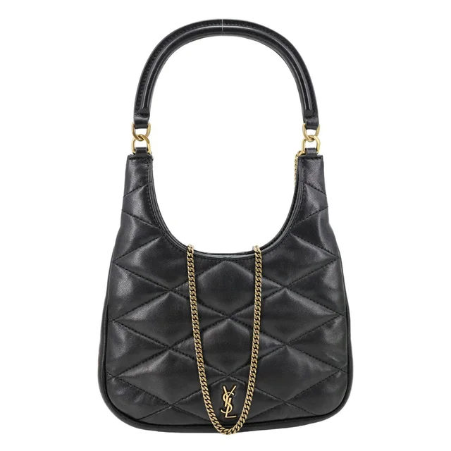 Saint Laurent Sade Mini Quilted Leather Hobo Bag Black in Black Leather from Dallas Designer Handbags