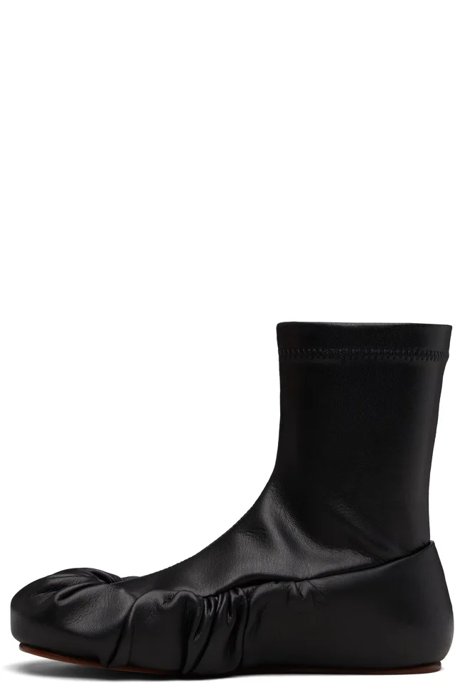 YUME YUME Black Ballerina Mid Boots, photo 3 of 5 from SSENSE