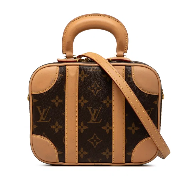 Brown Louis Vuitton Monogram Valisette BB Satchel in Brown Coated canvas from Designer Revival
