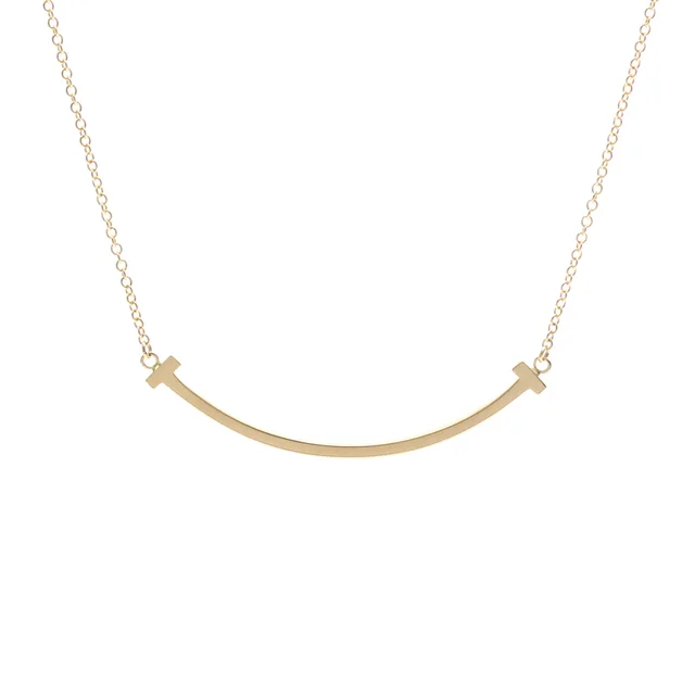 Tiffany & Co. T Smile Small Size Necklace 18K Pink Gold Polished in Pink gold Pink gold (18K) from Elady
