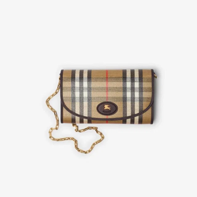 Burberry Burb Shoulder Bag — Sand Vintage Check Canvas in Canvas from HEWI