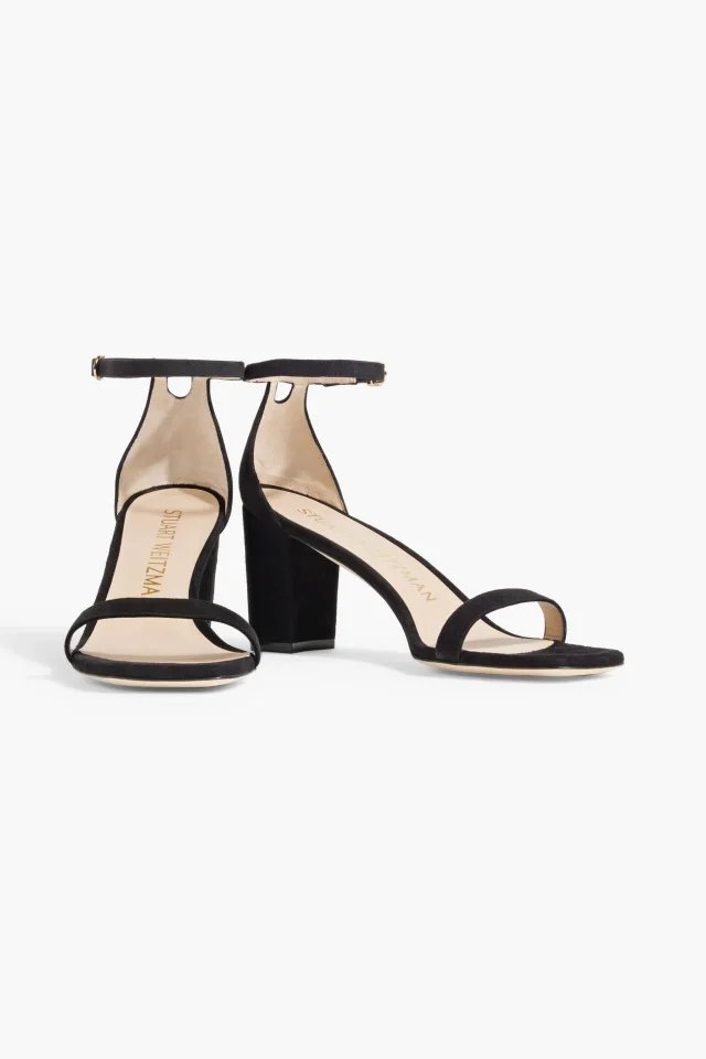 Stuart Weitzman Suede sandals in Black, photo 2 of 6 from THE OUTNET
