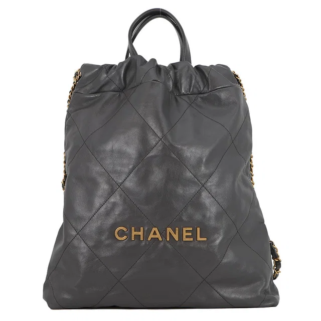 Chanel CHANEL22 Backpack GrayAS3859 Shiny Calf Leather Size Small in Calfskin from GALLERY RARE