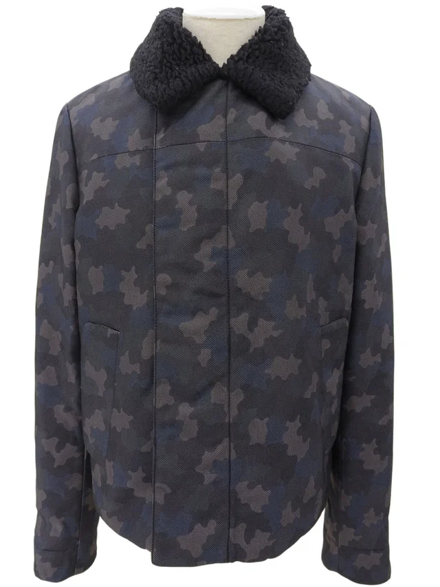 Prada Logo Plate Camouflage Pattern Jacket #50 Khaki in Green Nylon from VINTAGE QOO TOKYO