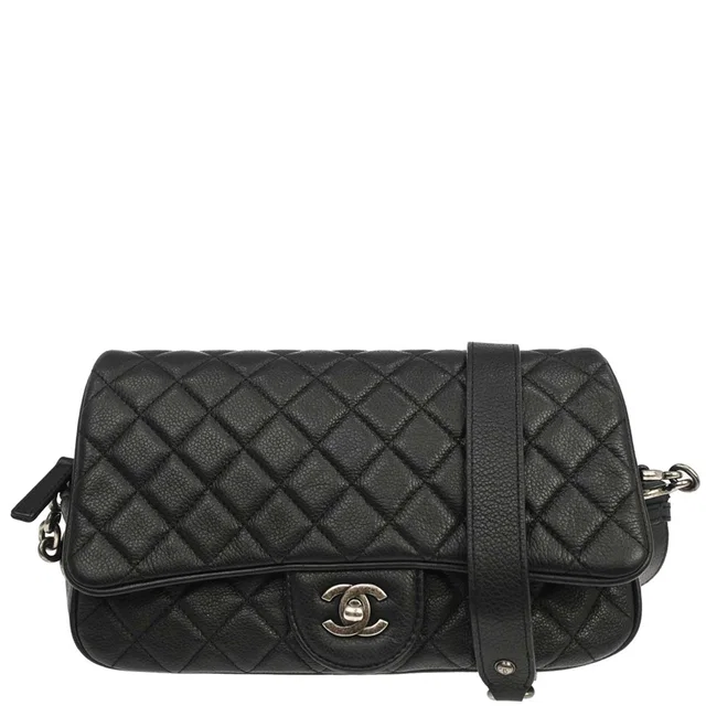 Chanel 2016-2017 Black Calfskin Casual Rock Shoulder Bag in Black Calfskin from AMORE Vintage Tokyo