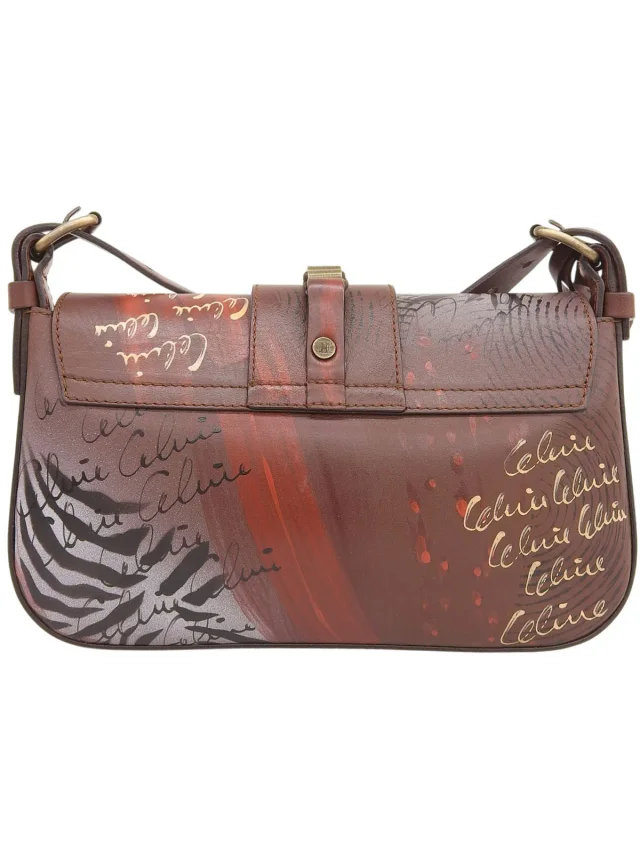 Celine Hand-painted shoulder bag Brown/Multicolor from VINTAGE QOO TOKYO, photo 2 of 10