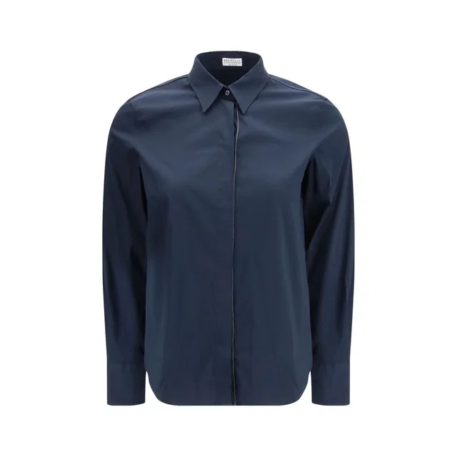 Brunello Cucinelli Blue Cotton Dress Shirt in Blue from HEWI