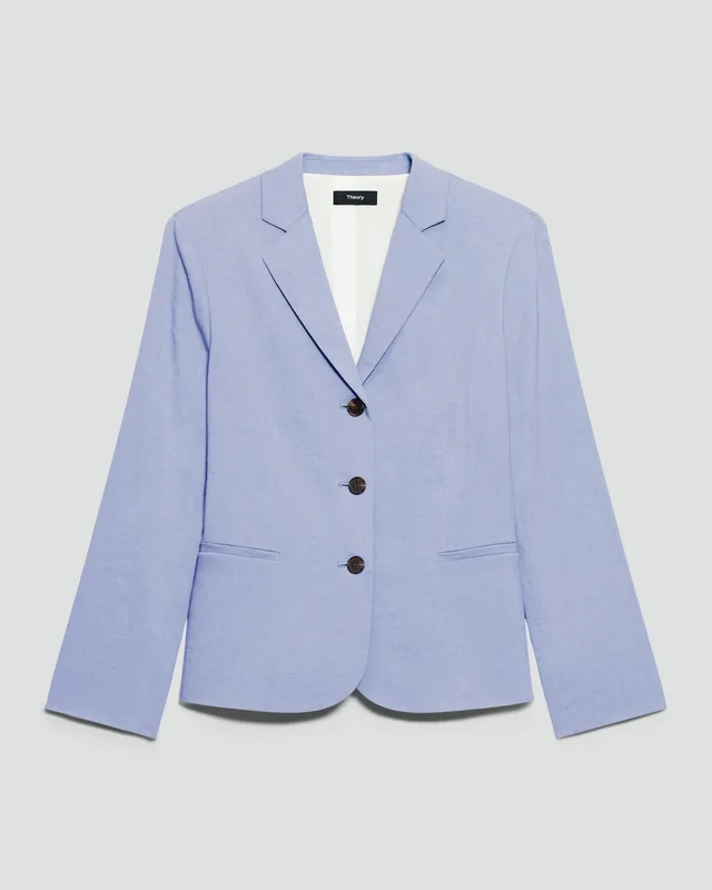 Theory Shrunken Three-Button Blazer in Good Linen, photo 2 of 2 from Theory