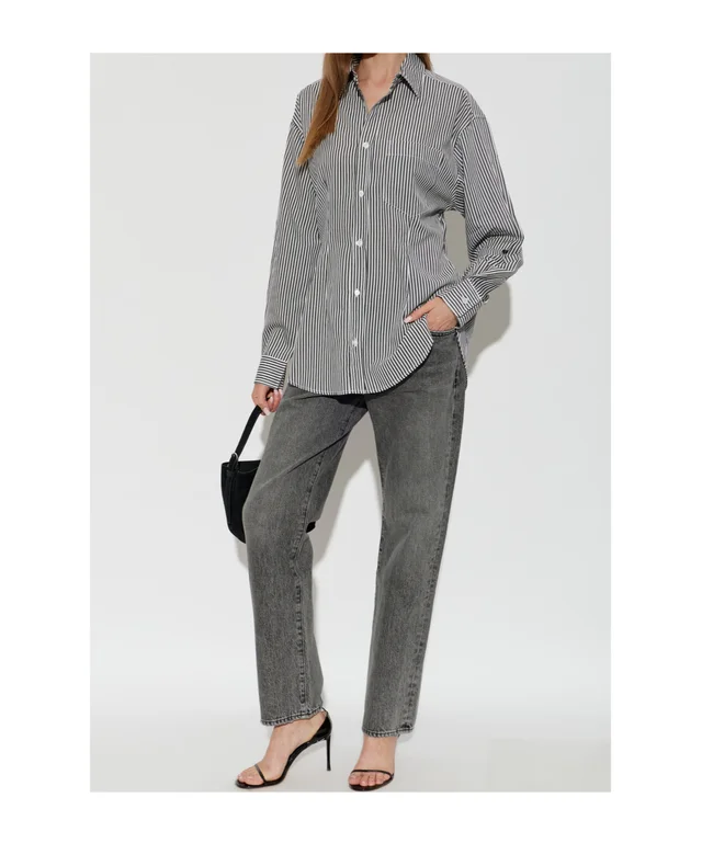 Agolde Cinch Striped Button-Up Shirt, photo 3 of 4 from SENSER
