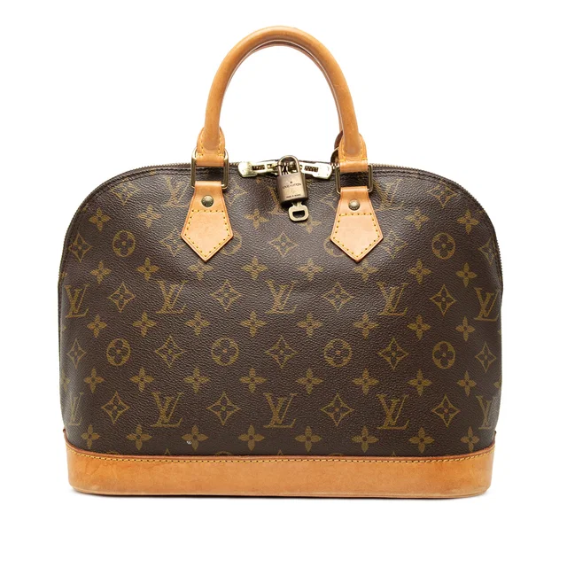 Brown Louis Vuitton Monogram Alma PM Handbag in Brown Coated canvas from Designer Revival