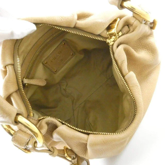 Prada Cervo Antik Shoulder Bag in Beige Deer skin from LuxUness, photo 7 of 9
