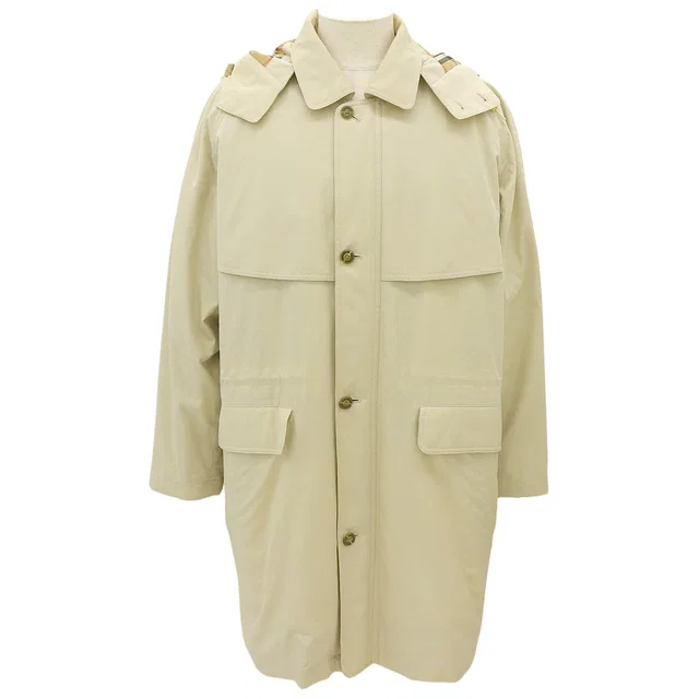 Burberry Nova Check Lined Hooded Coat #L Beige in Beige from VINTAGE QOO TOKYO