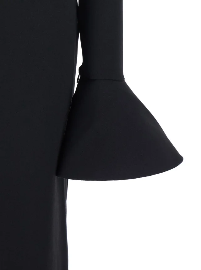 Solace london Long Dress 'Anica' with Square Neckline and Flared Cuffs in Black Fabric for Women in Black 95% Polyester 5% Elastane, photo 5 of 6 from Gaudenzi Boutique