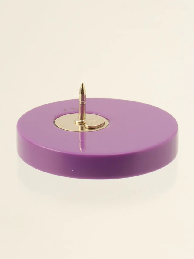 Chanel 2007 Round CC Mark Brooch, Purple/Red in Red from VINTAGE QOO TOKYO, photo 2 of 2