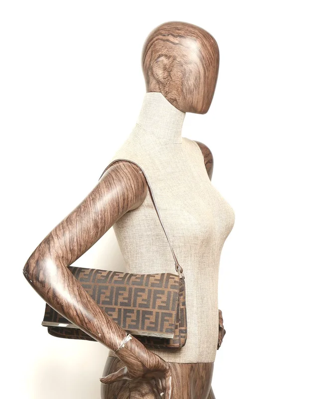 Fendi Zucca Metal Trim Baguette Bag in Canvas from A Retro Tale, photo 8 of 8