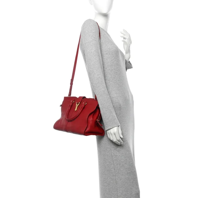 Saint Laurent Sheepskin Small Cabas ChYc Red in Red Leather from FASHIONPHILE, photo 2 of 13