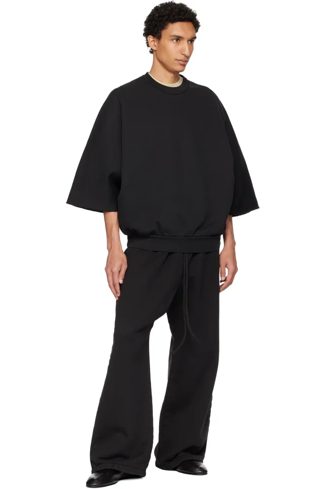 Fear of God Black Wide Leg Sweatpants, photo 4 of 4 from SSENSE