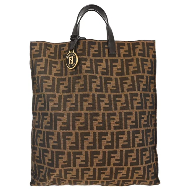 Fendi Brown Canvas Zucca Tote Handbag in Brown Canvas from AMORE Vintage Tokyo