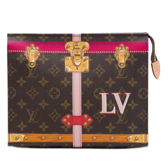 Brown Louis Vuitton Monogram Summer Trunks Toiletry Pouch 26 Clutch Bag in Brown Coated canvas from Designer Revival