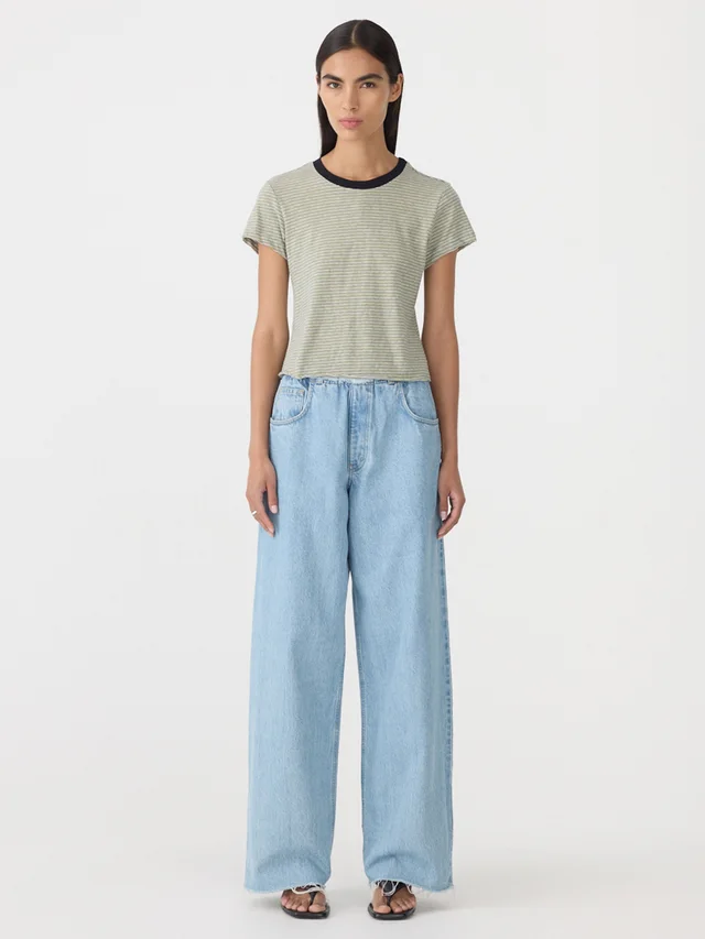 Bassike Stripe Raw Edge Baby T-Shirt from bassike, photo 1 of 1