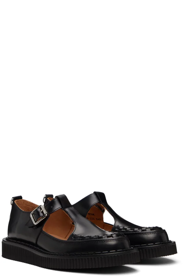 George Cox Black Hatton T-Bar Sandal Loafers, photo 4 of 5 from SSENSE
