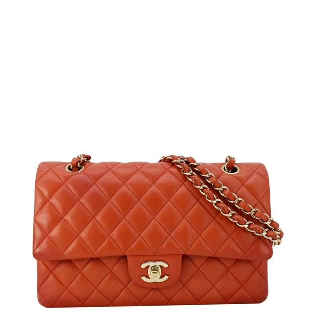 Chanel Classic Double Flap Medium Quilted Leather Shoulder Bag Red in Red Leather from Dallas Designer Handbags