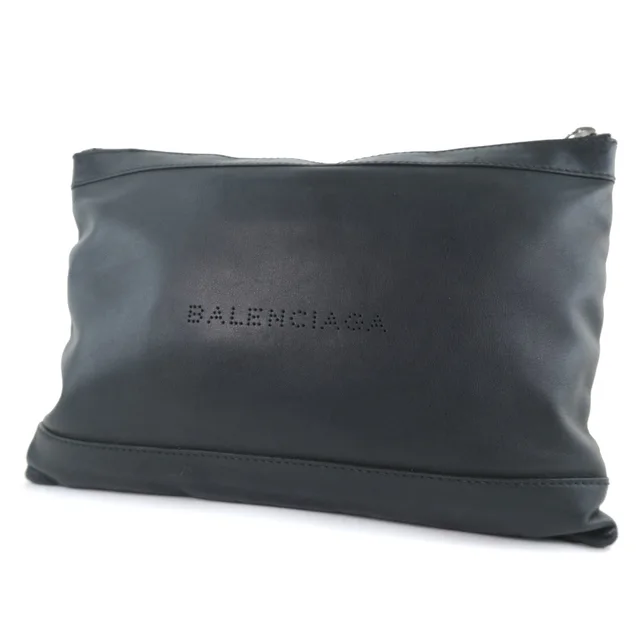 Balenciaga Navy Clip M Clutch Bag in Navy Calfskin from LuxUness, photo 2 of 2