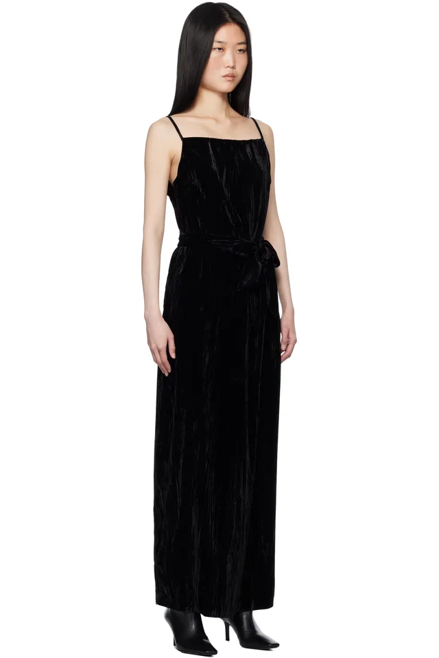 Holzweiler Black Cygnet Velvet Maxi Dress, photo 2 of 4 from SSENSE