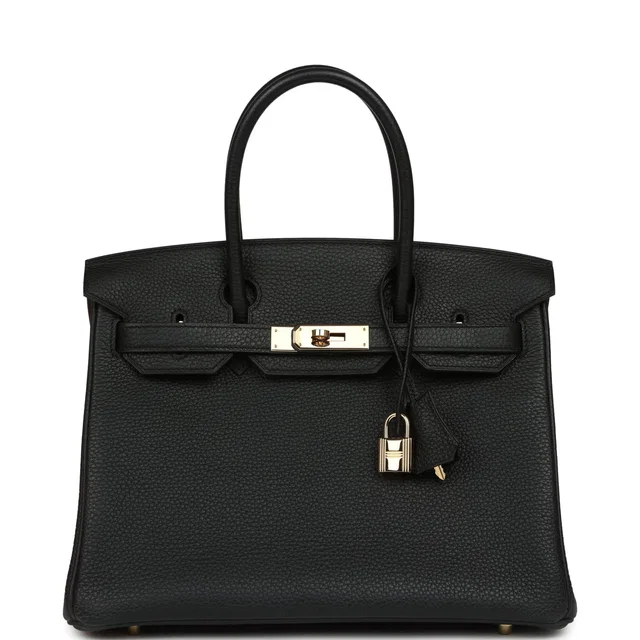 Hermès Birkin 30 Black Togo Permabrass Hardware in Black Togo leather from Madison Avenue Couture