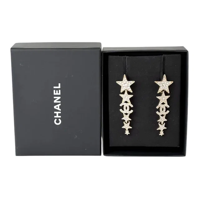 Chanel CC Crystal Graduated Star Earring 23C from Luxury Promise
