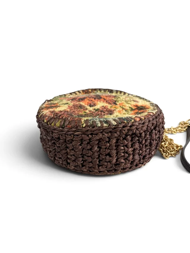 Dolce & Gabbana Miss Glam Round Shoulder Bag in Woven leather from Season 2 Consign, photo 7 of 8