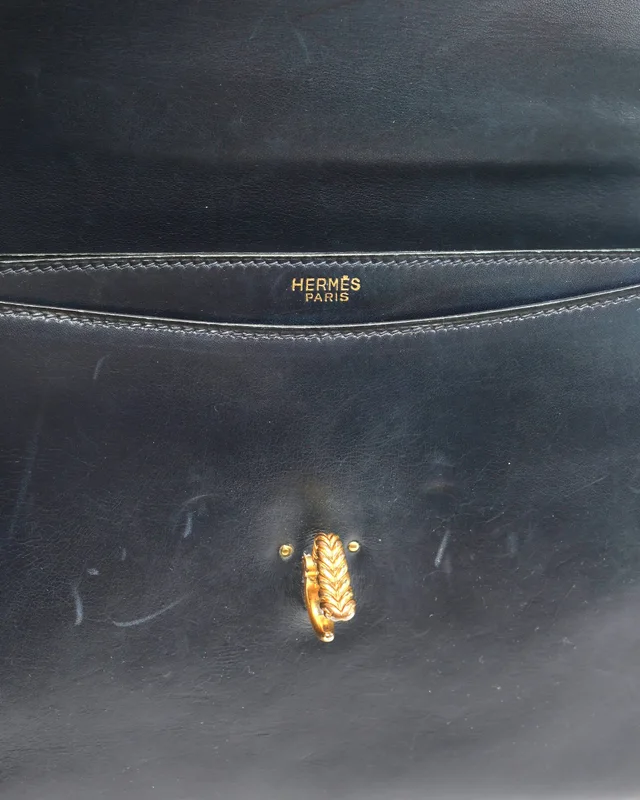 Hermès Box Sac Vasco Top Handle Bag in Box leather from A Retro Tale, photo 14 of 15