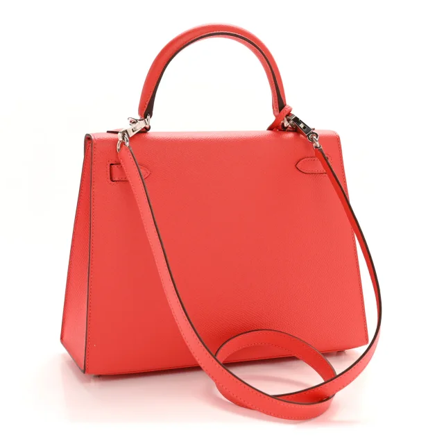 Hermès Epsom Kelly Sellier 25 Rose Jaipur in Pink Epsom leather from FASHIONPHILE, photo 3 of 14