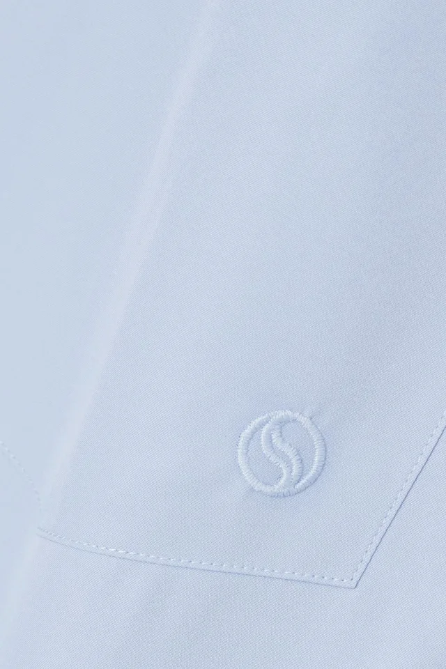 Stella McCartney Asymmetric Cotton-Poplin Shirt Dress in Sky blue, photo 4 of 4 from THE OUTNET