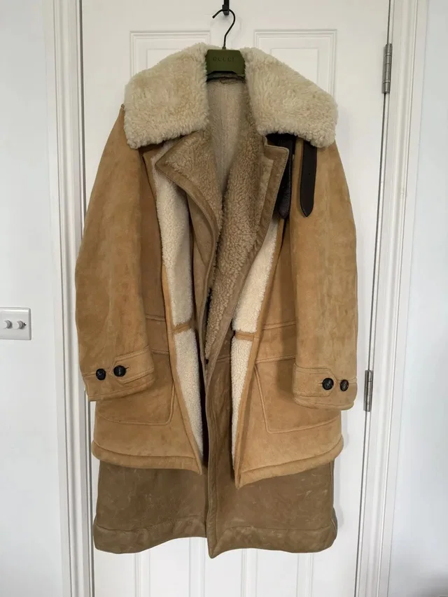Alexander McQueen Shearling Coat in Beige in neutral|white Leather from Grailed
