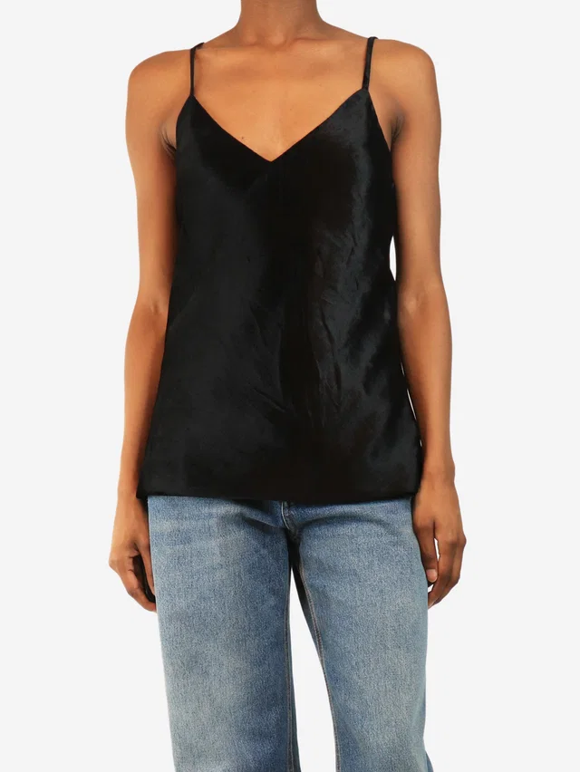 Jil Sander Black velvet cami top - size UK 6 in Black Velvet from Sign of the Times